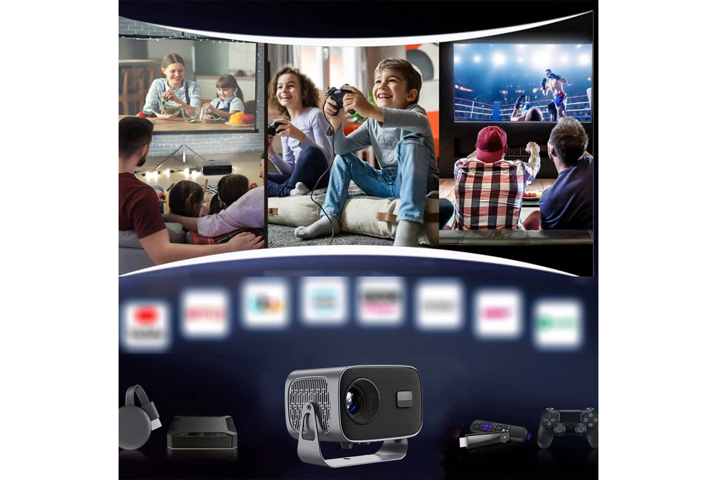 **A10 Android Smart Projector 2GB + 16GB Wireless WiFi Projector**