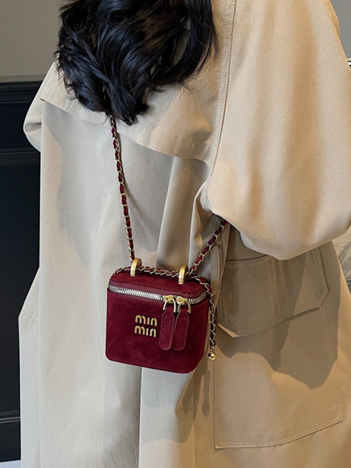 Fashionable frosted Mini box bag