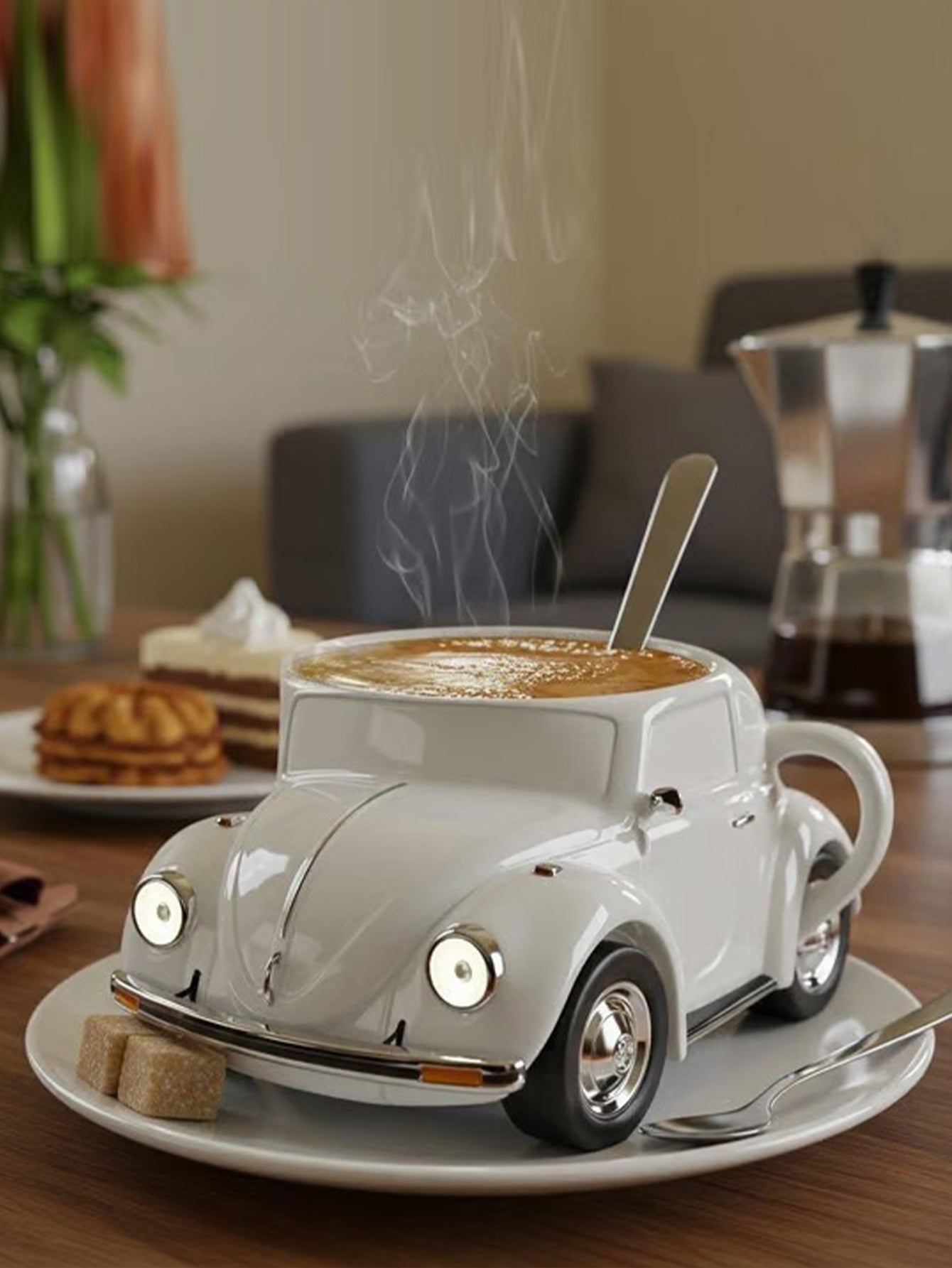 Beetle-shaped coffee cup