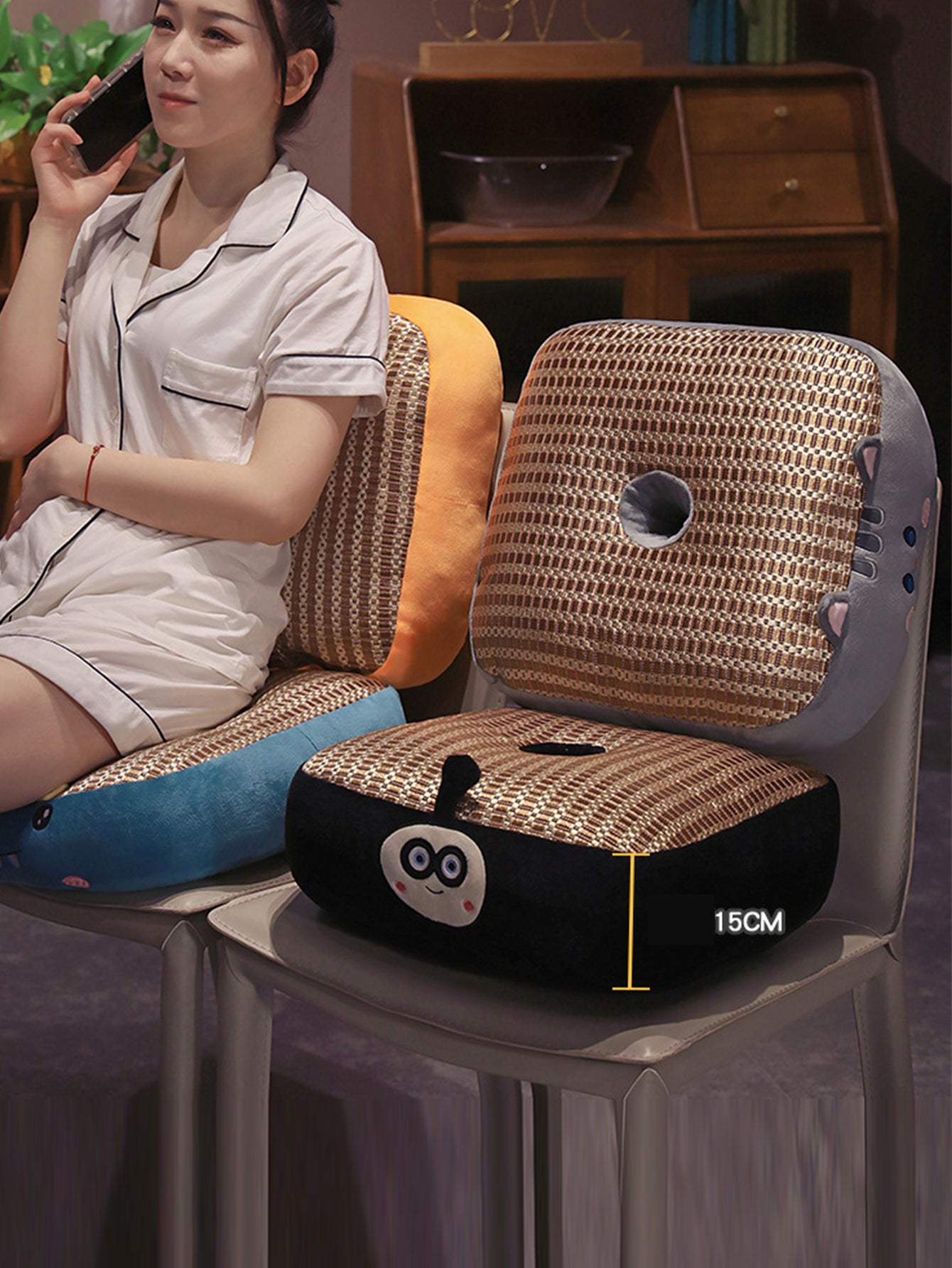 Cartoon ice rattan mat cushion