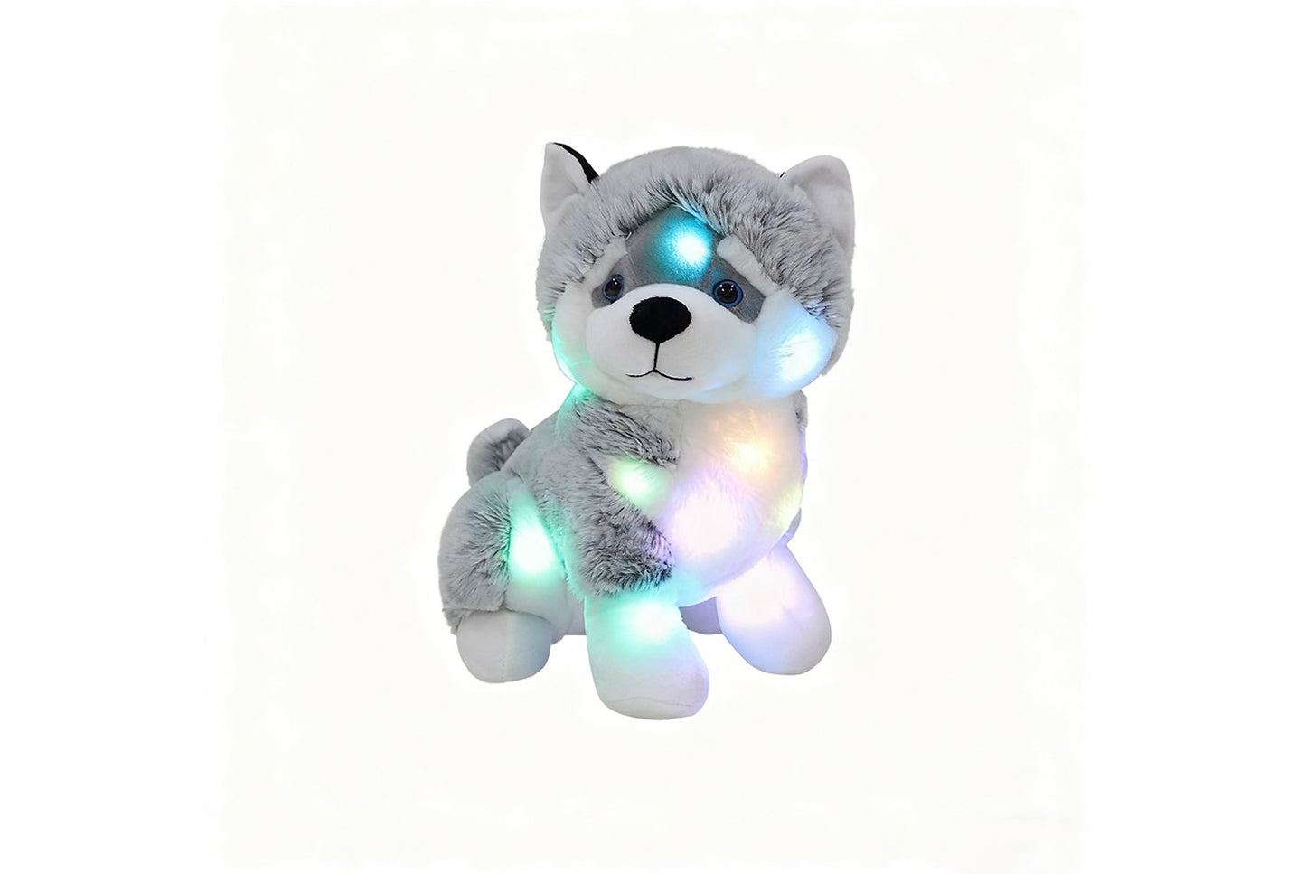 **Colorful Musical Luminous Husky | Sleep-Soothing Plush Toy**