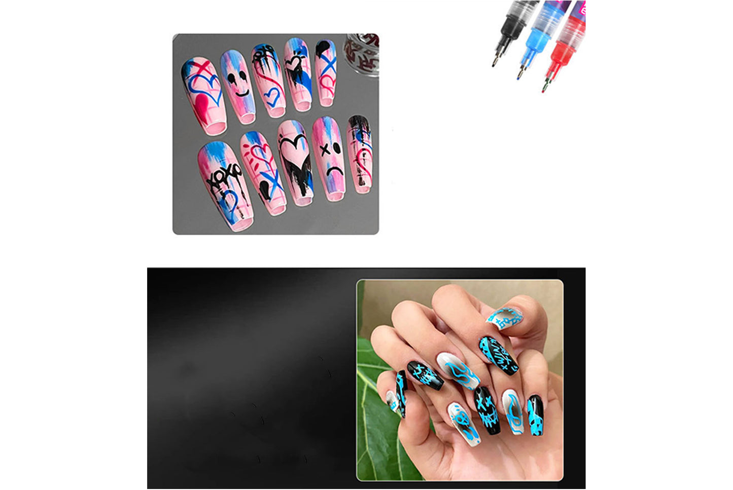 12-Color Nail Art Graffiti Pen Set