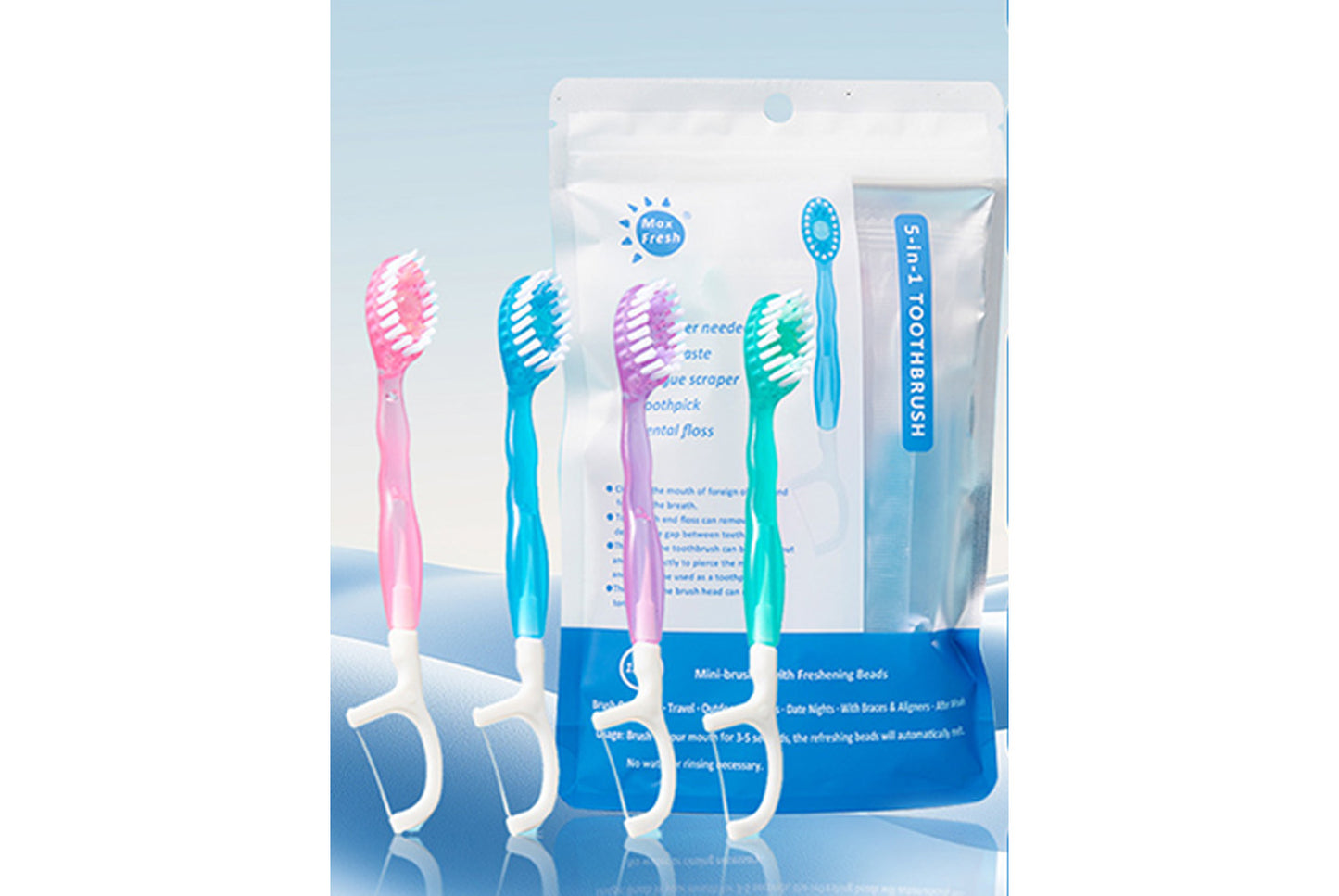 Blasting bead toothbrush portable package