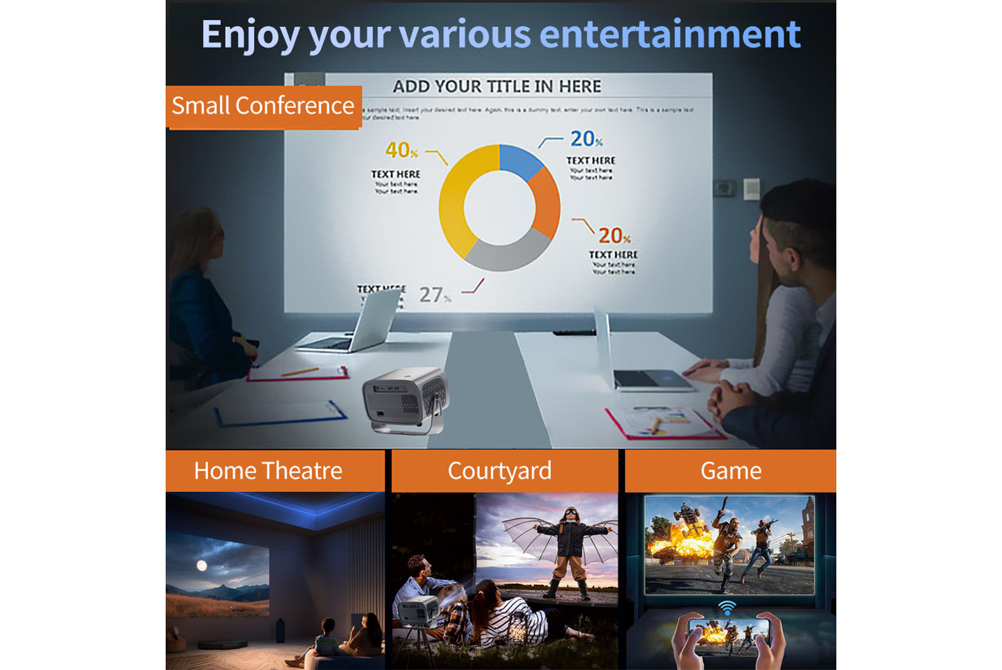 **A10PLUS Smart Projector for Home and Office**