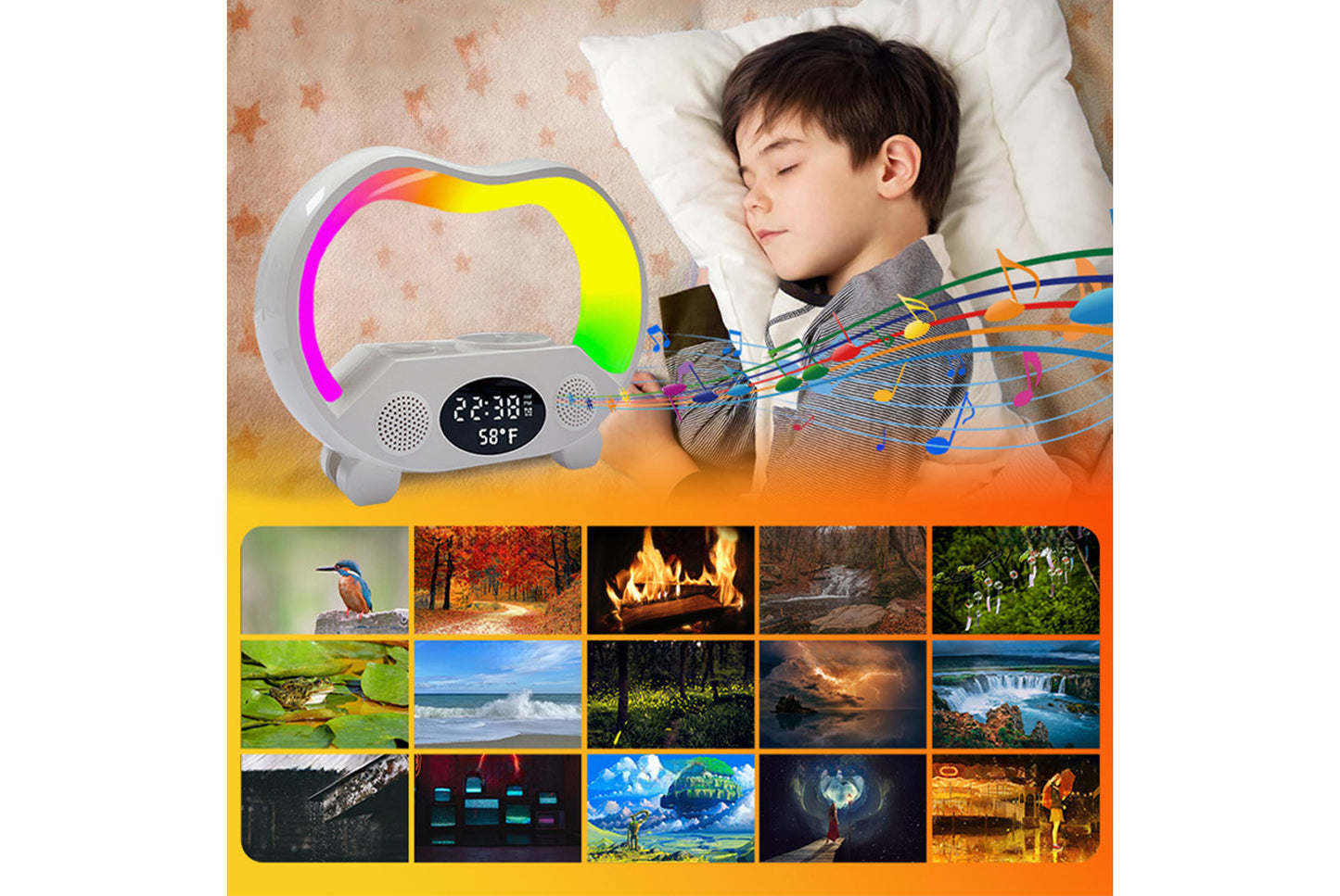Wireless Charging Multifunctional Colorful Night Light