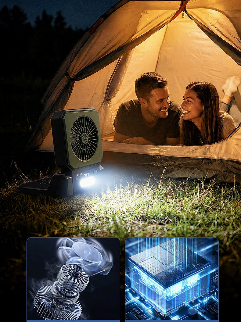 # Solar-Powered Camping Light Portable Fan