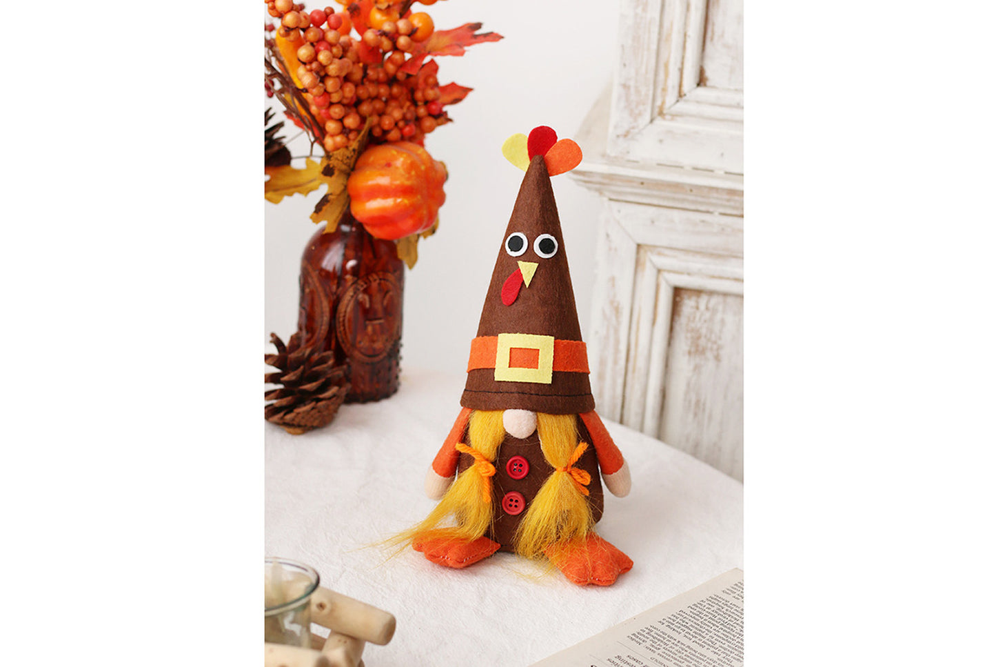 Harvest Festival Turkey Ornament - Cute Faceless Old Man Figure