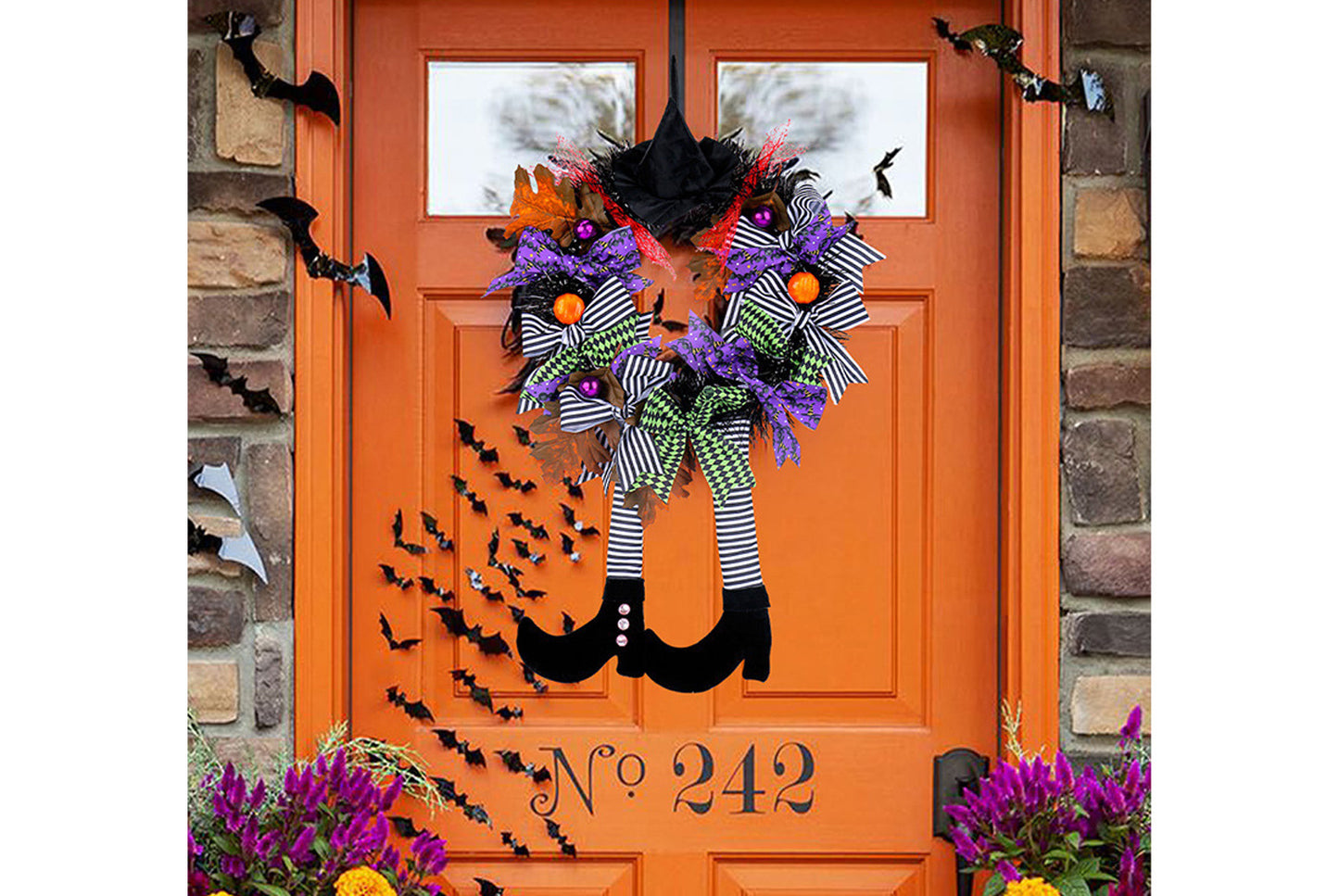 Halloween Witch Hat Long-Legged Pumpkin Garland