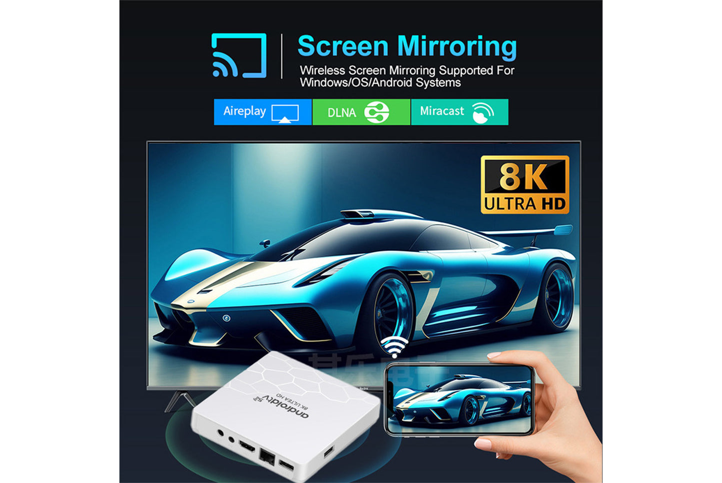 **Android TV-8K Android Web Player 2GB+8GB UK Version**