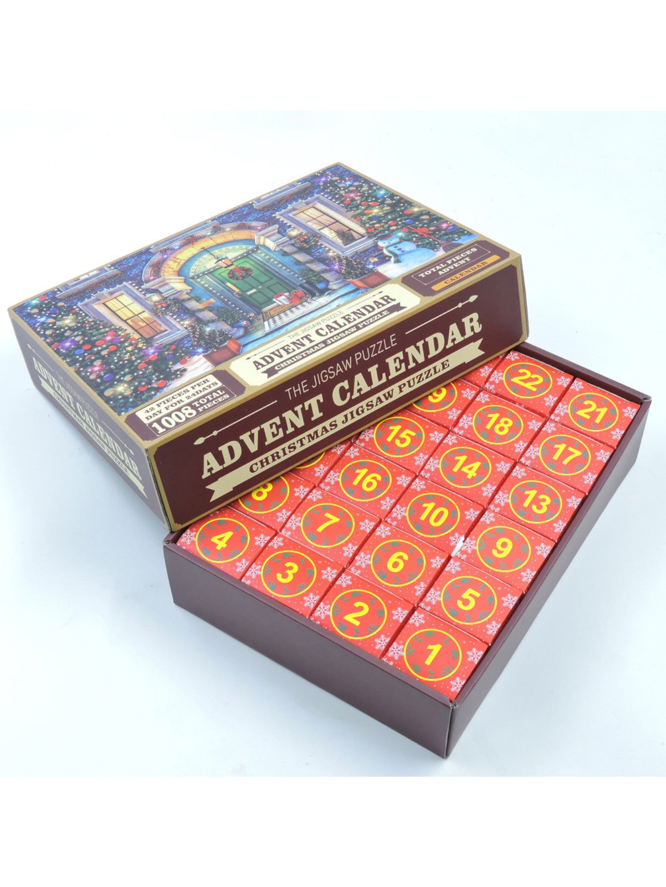 Christmas puzzle 24 boxes countdown blind box surprise 1008 pieces paper children's toys