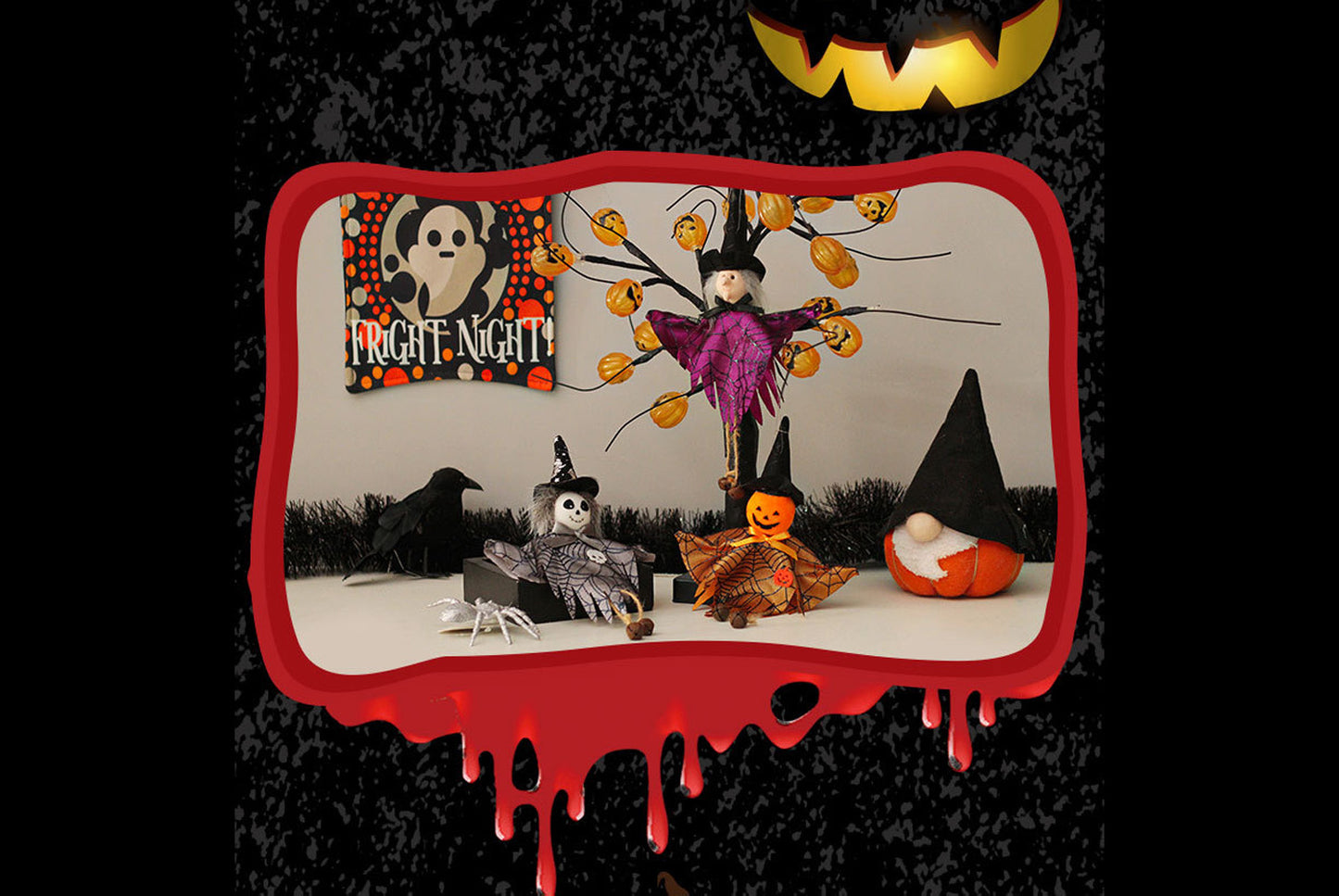 **Halloween Decorations, Halloween Pumpkin Ghost Witch Doll, Party Figure Pendant**