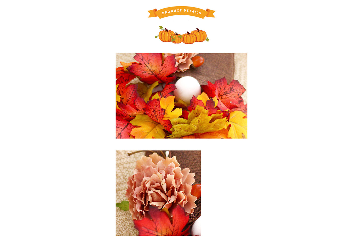 Autumn Harvest Festival Maple Leaf Faceless Old Man Wreath