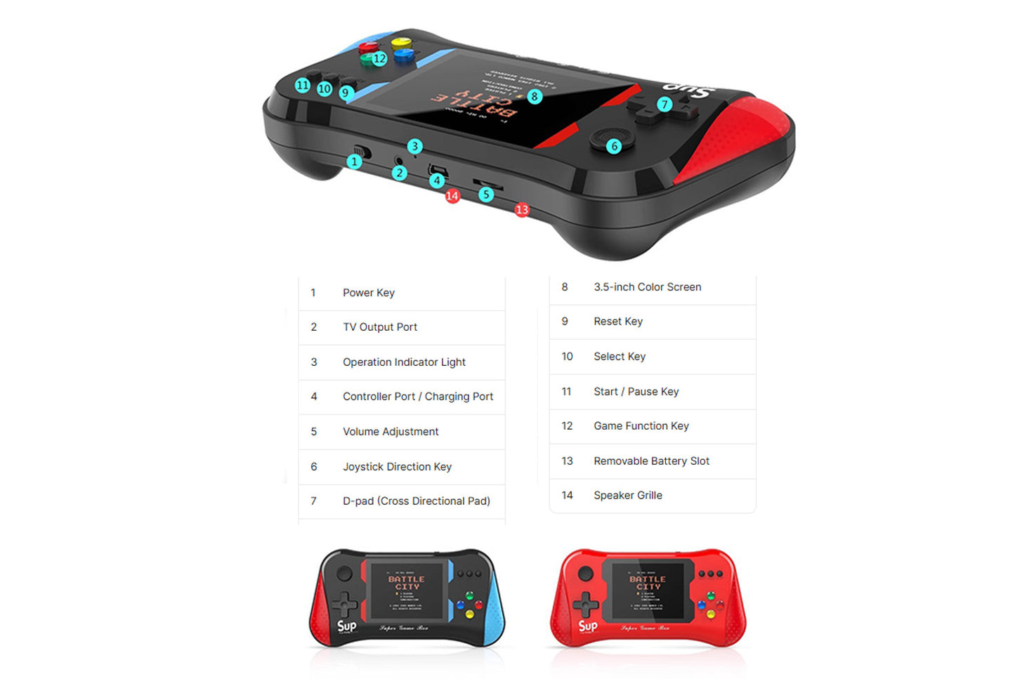 **SUP X7M Retro Handheld Game Console | 500 Classic Retro Mini Handhelds**