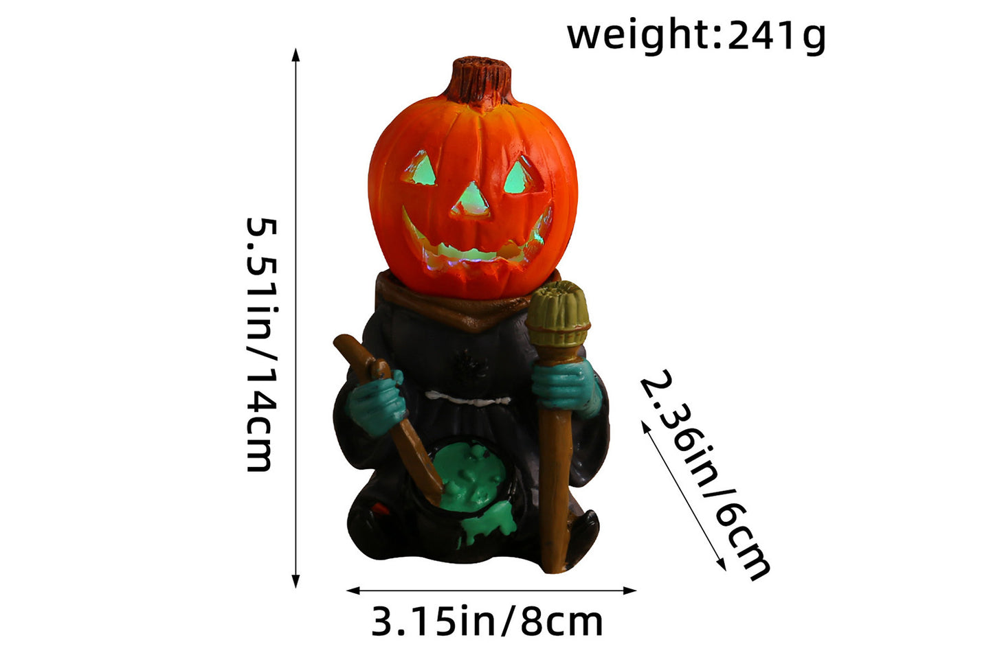 Halloween LED Pumpkin Knight Ornament | Luminous Resin Decoration