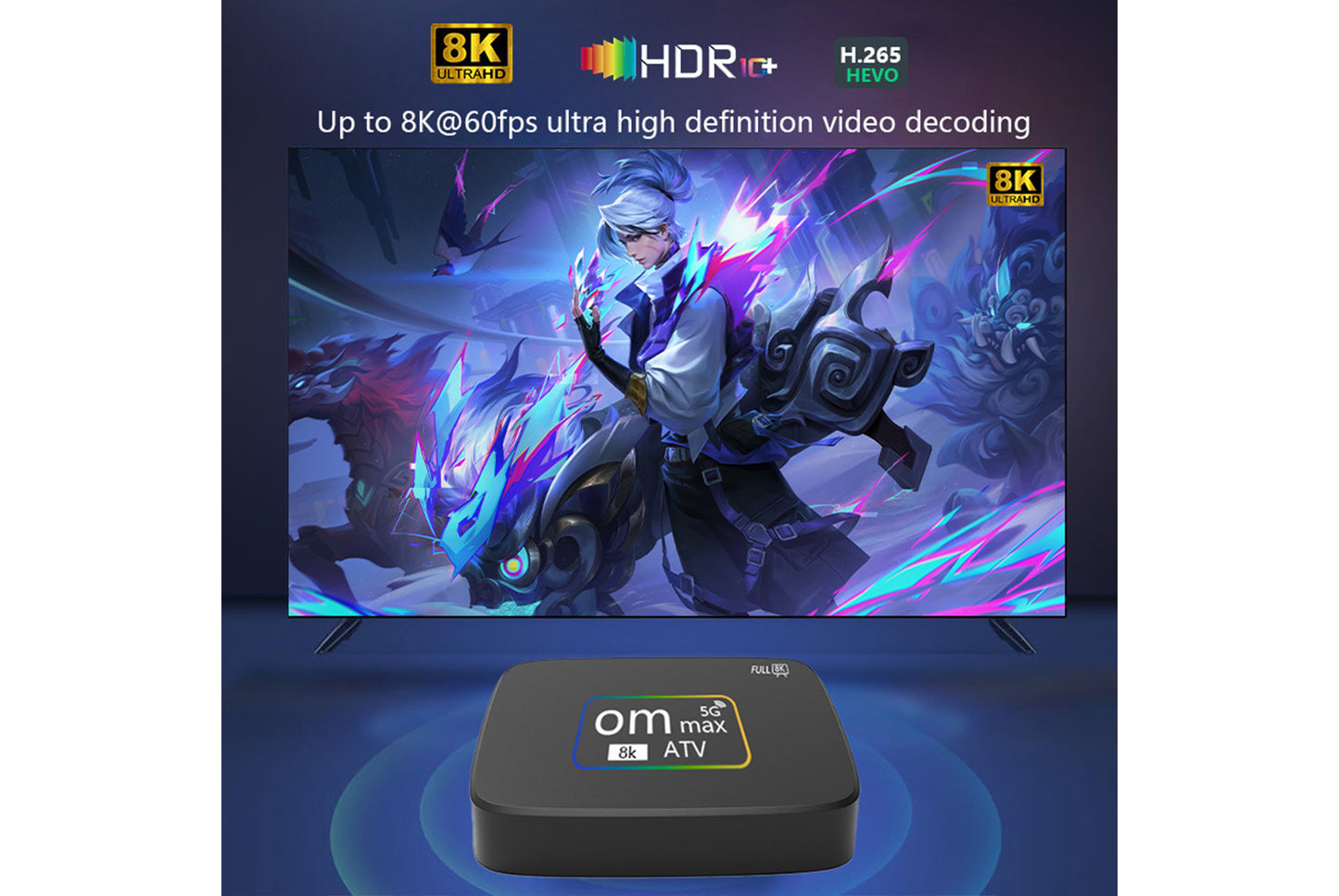 **OM MAX 4K Android TV Box (Android 14 Version) 8+128GB**