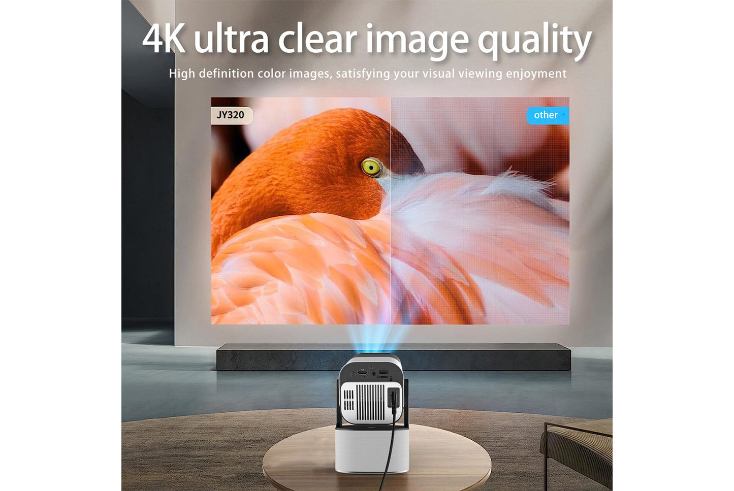 HD 4K Portable Home Projector(UK plug)