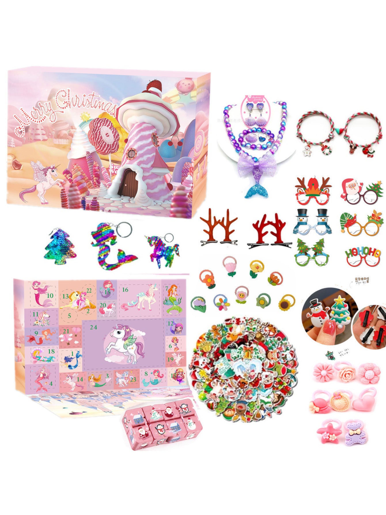 Christmas Hand-Torn Blind Box Mermaid Hair Accessories Set