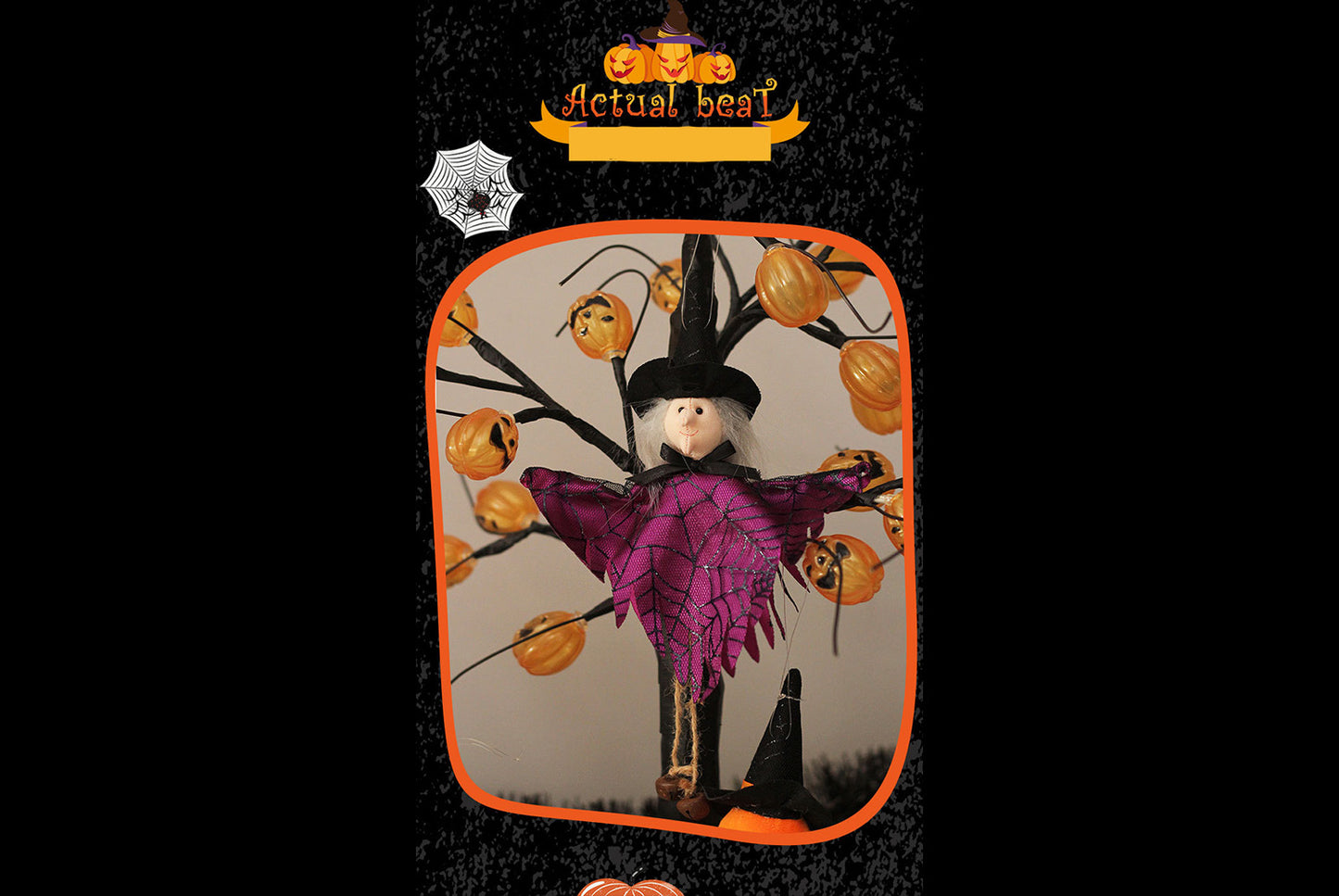 **Halloween Decorations, Halloween Pumpkin Ghost Witch Doll, Party Figure Pendant**