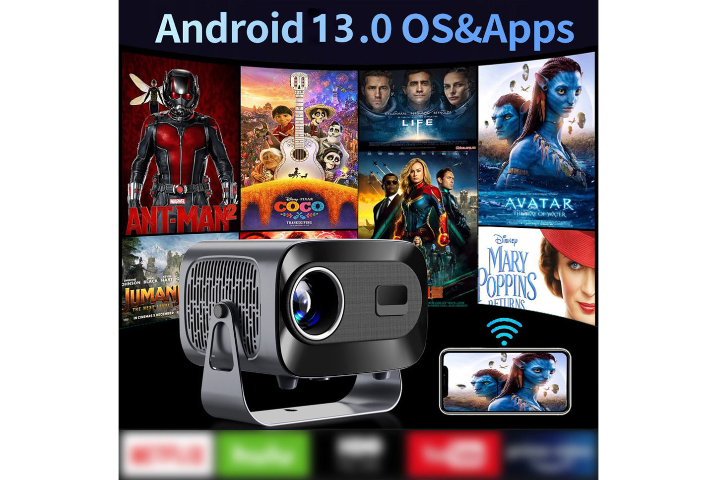 **A10PLUS Smart Projector for Home and Office**
