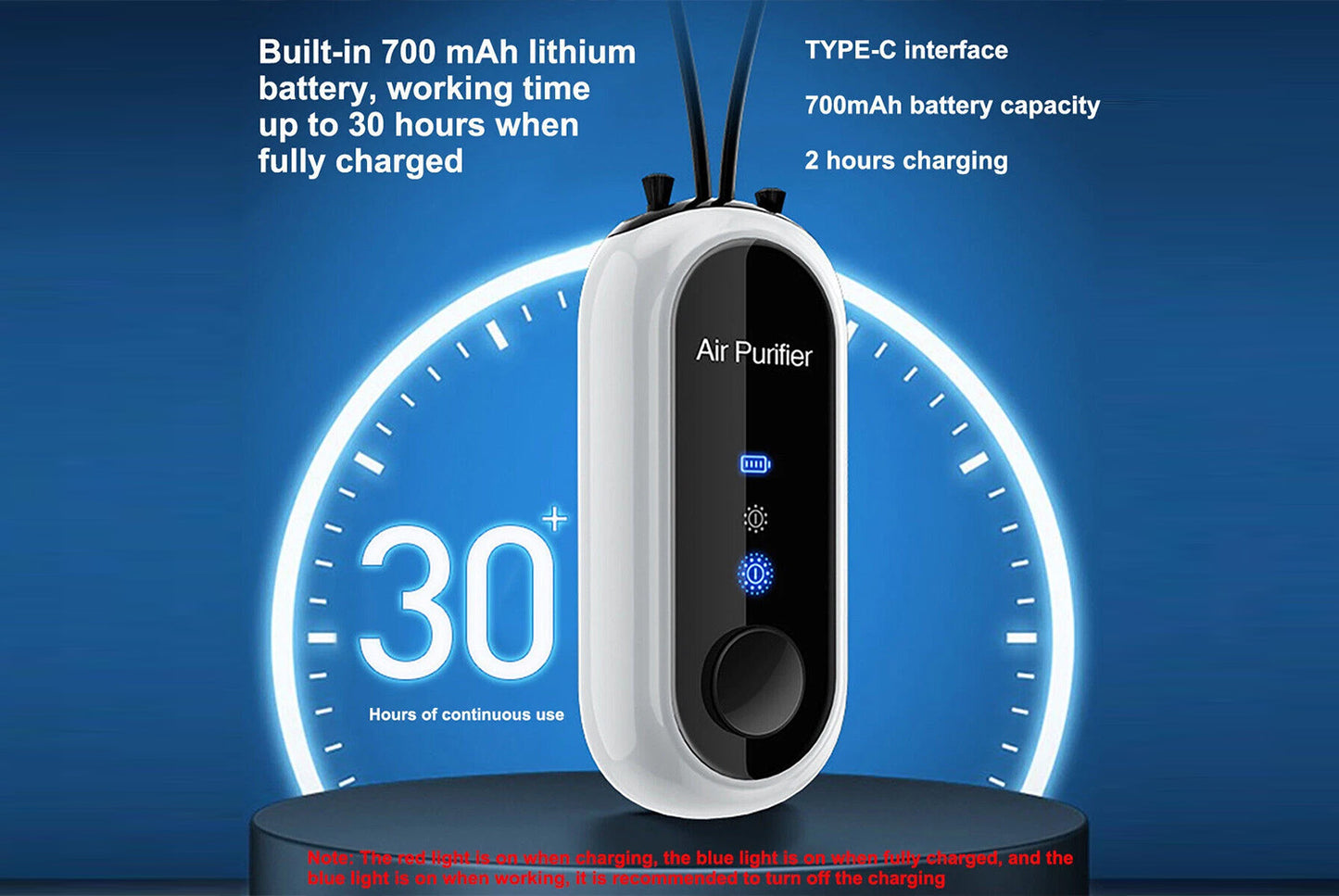 Mini neck-hanging air purifier