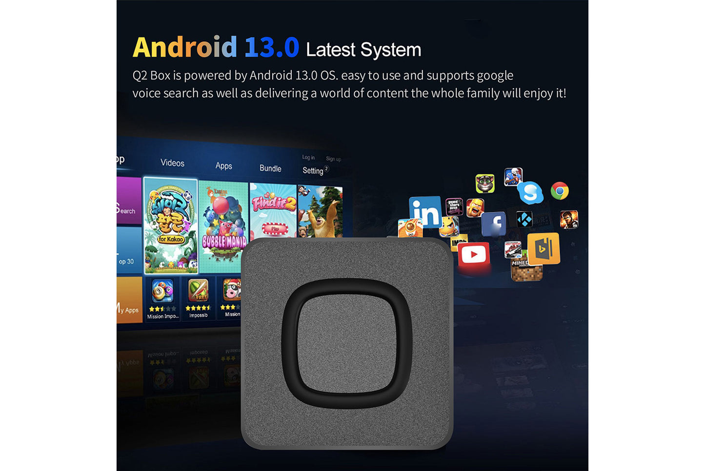 **Q2 Android 14 Smart TV Box 4K HD Internet Set-Top Box**