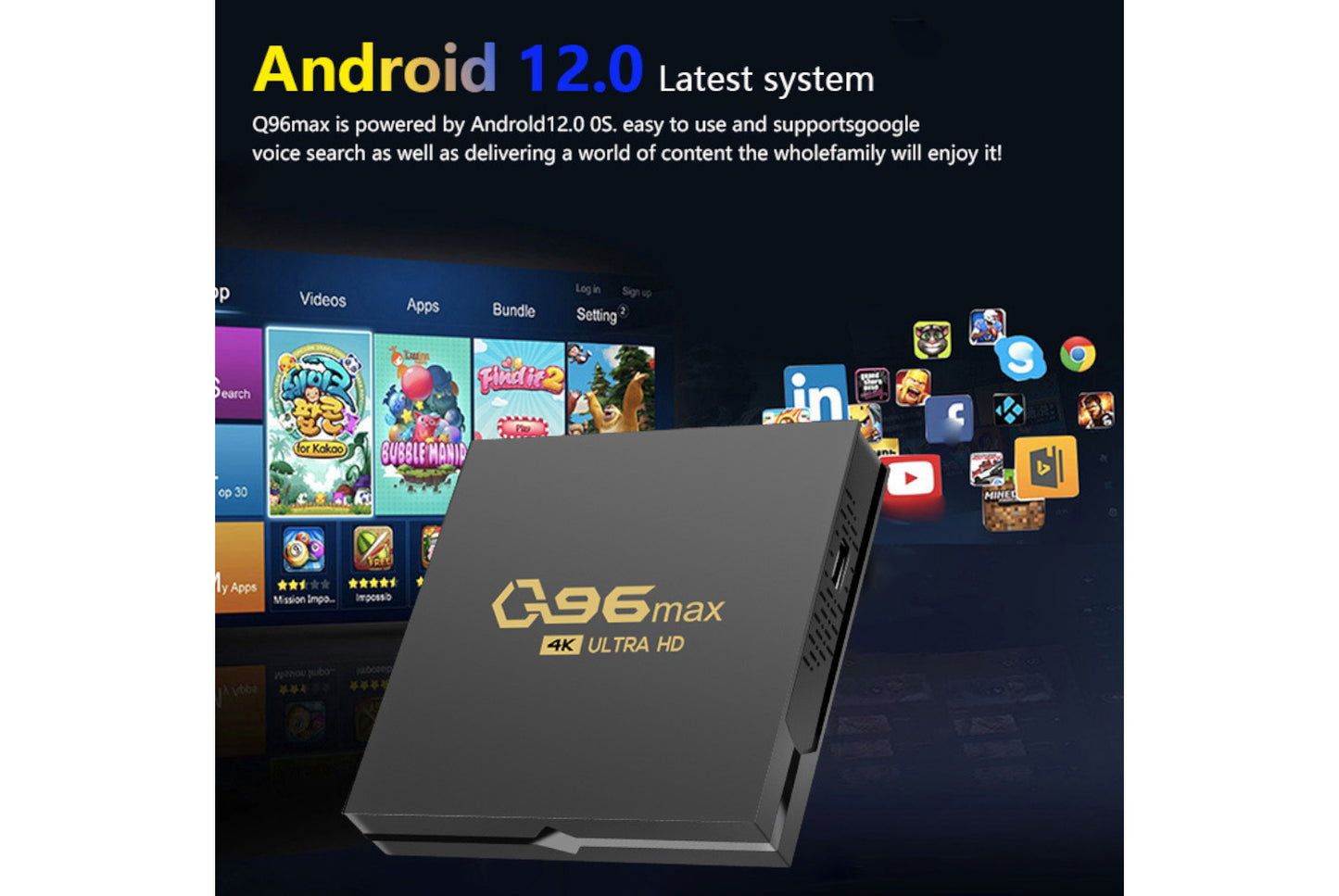 Q96MAX New Android 4K Internet Set-Top Box