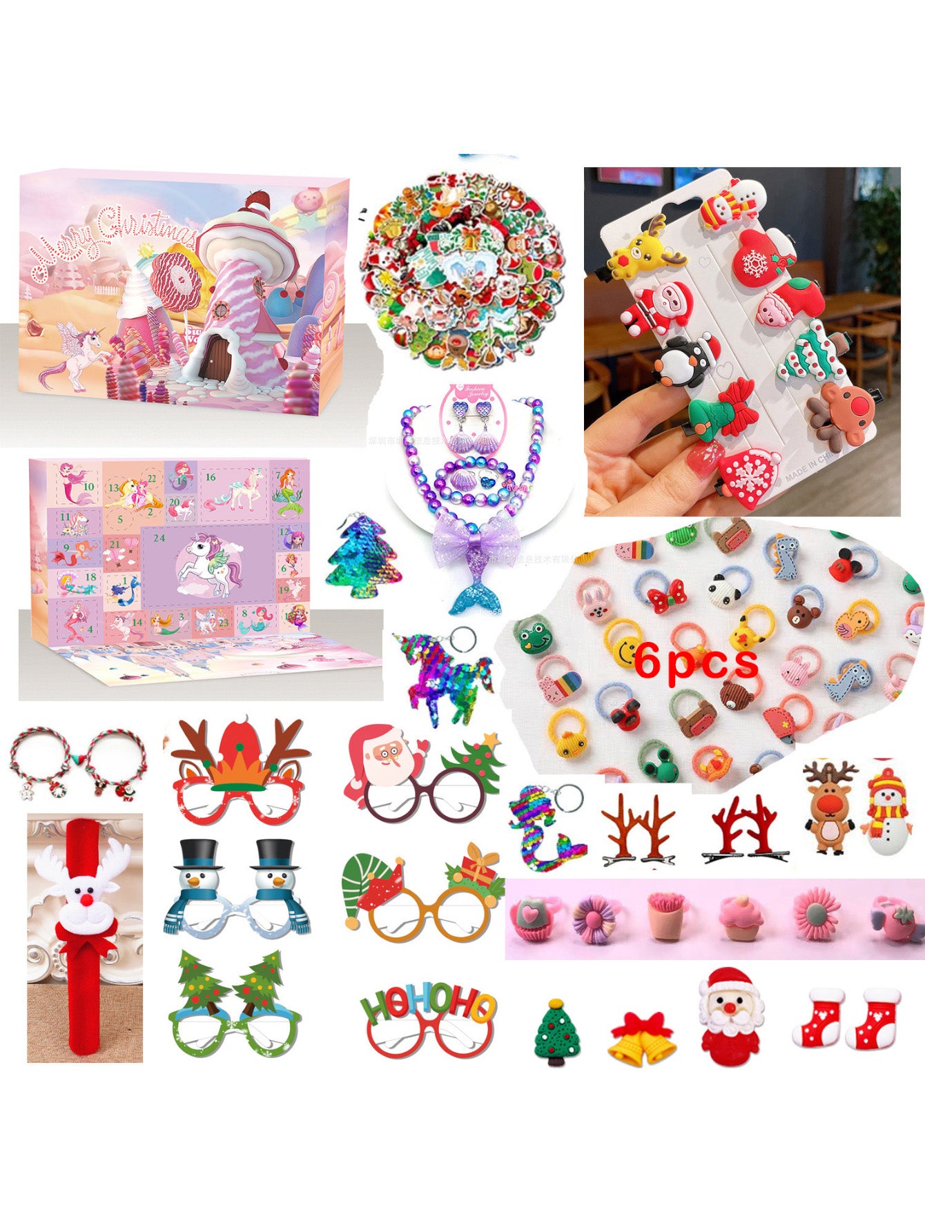 Christmas Hand-Torn Blind Box Mermaid Hair Accessories Set