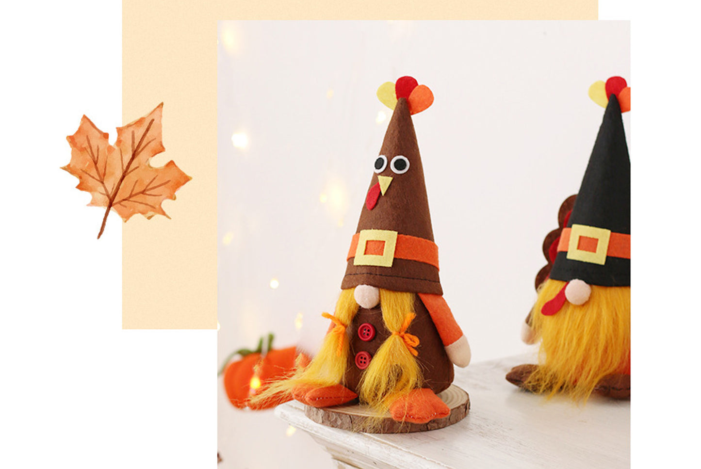Harvest Festival Turkey Ornament - Cute Faceless Old Man Figure
