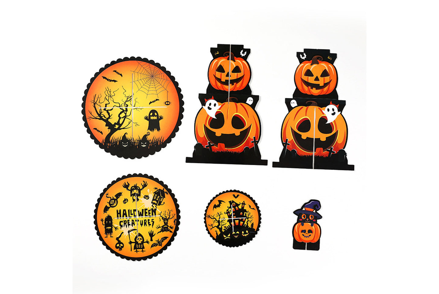 **Halloween Pumpkin Multi-Tier Cake Stand Decorative 3D Cake Tray**