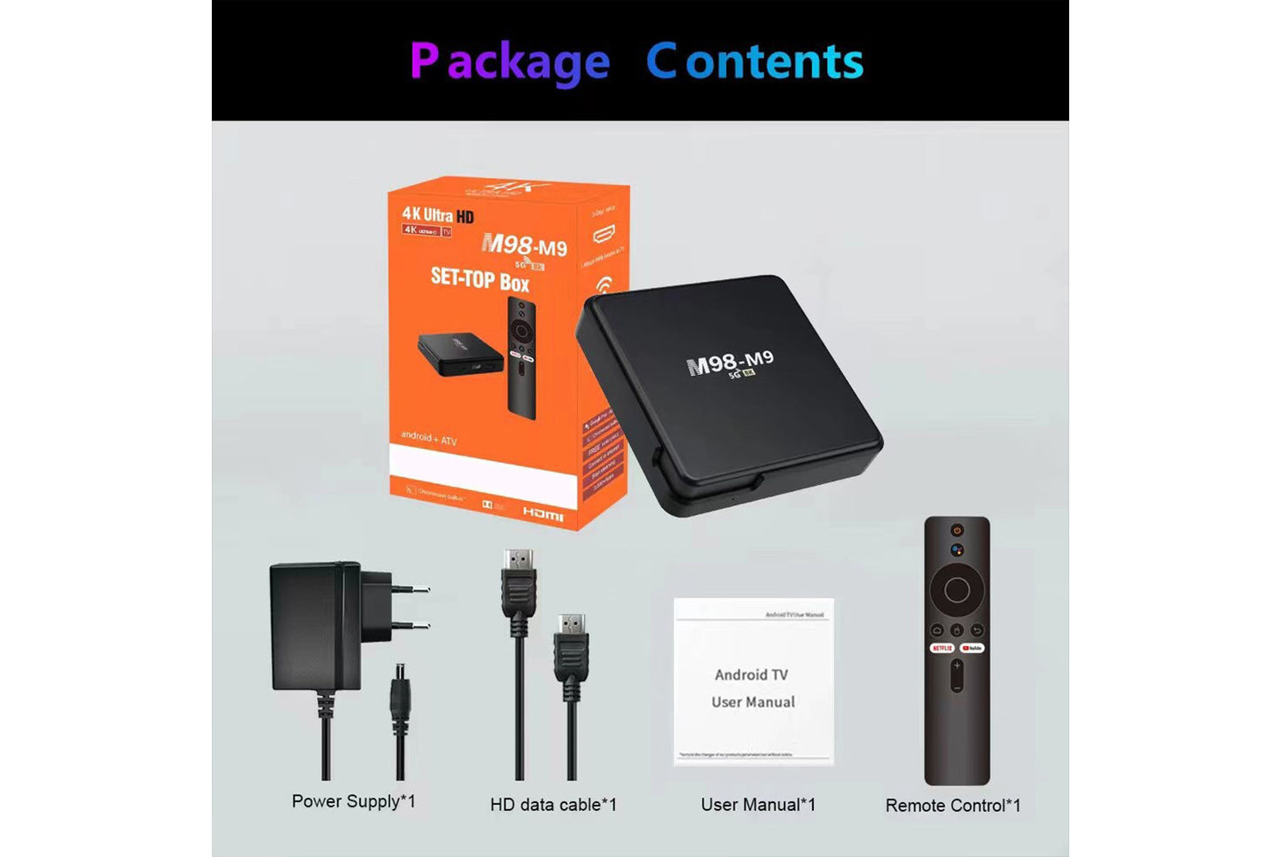 **Smart Internet Set-Top Box 8GB+128GB UK Edition (Dual-Band + Bluetooth + Voice)**(UK plug)