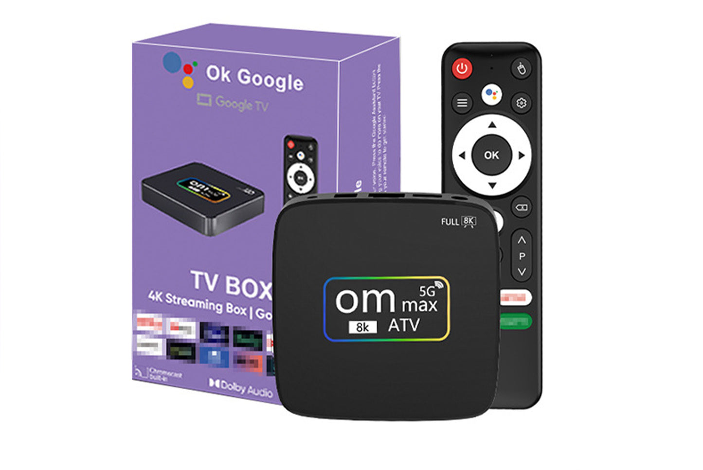 **OM MAX 4K Android TV Box (Android 14 Version) 8+128GB**