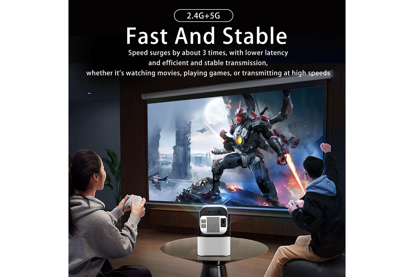 HD 4K Portable Home Projector(UK plug)