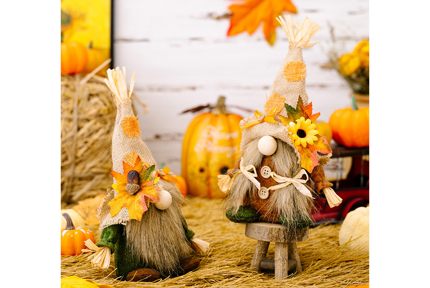 Rudolph Harvest Hat with Maple Leaf Figure