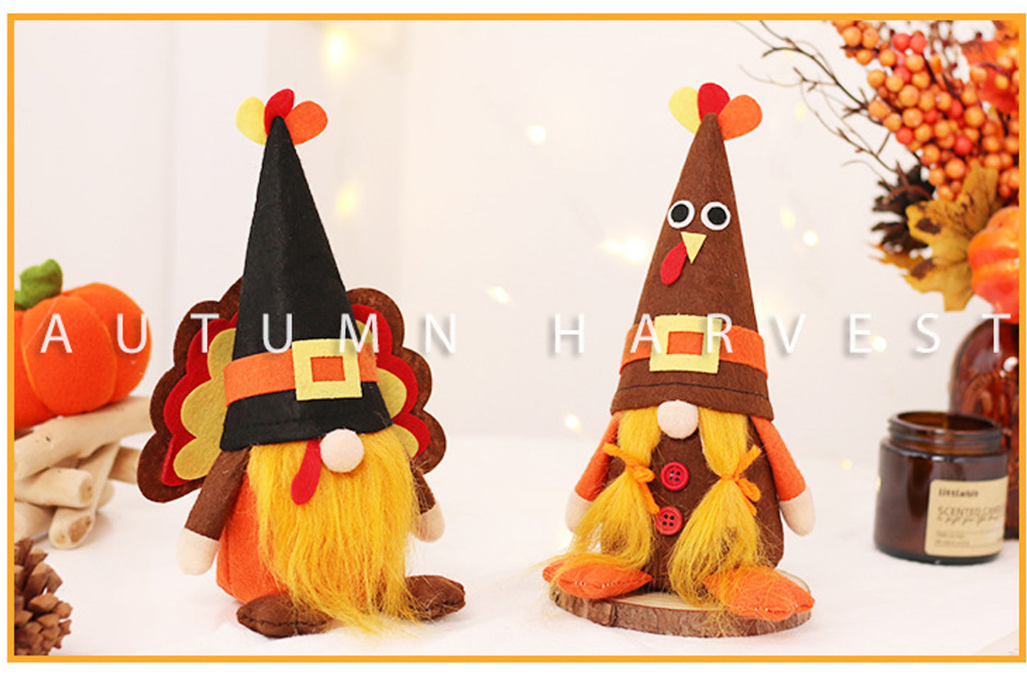 Harvest Festival Turkey Ornament - Cute Faceless Old Man Figure
