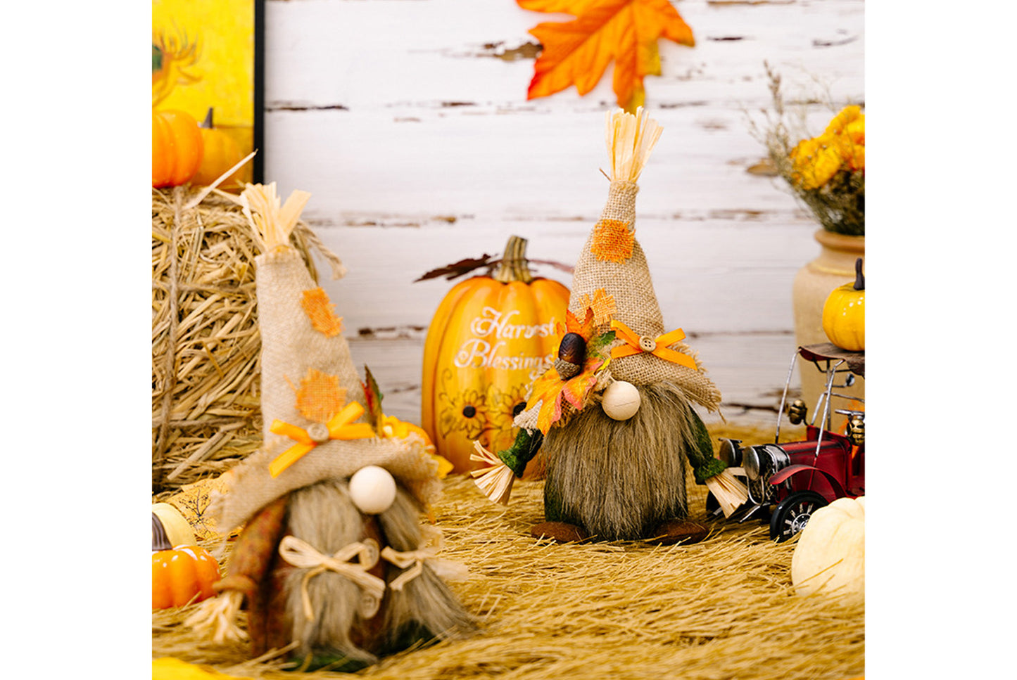 Rudolph Harvest Hat with Maple Leaf Figure