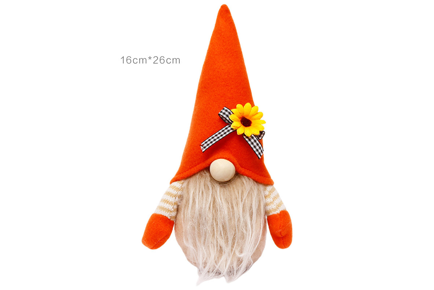 **Autumn Harvest Festival Faceless Doll Standing Sunflower and Pumpkin Ornament**