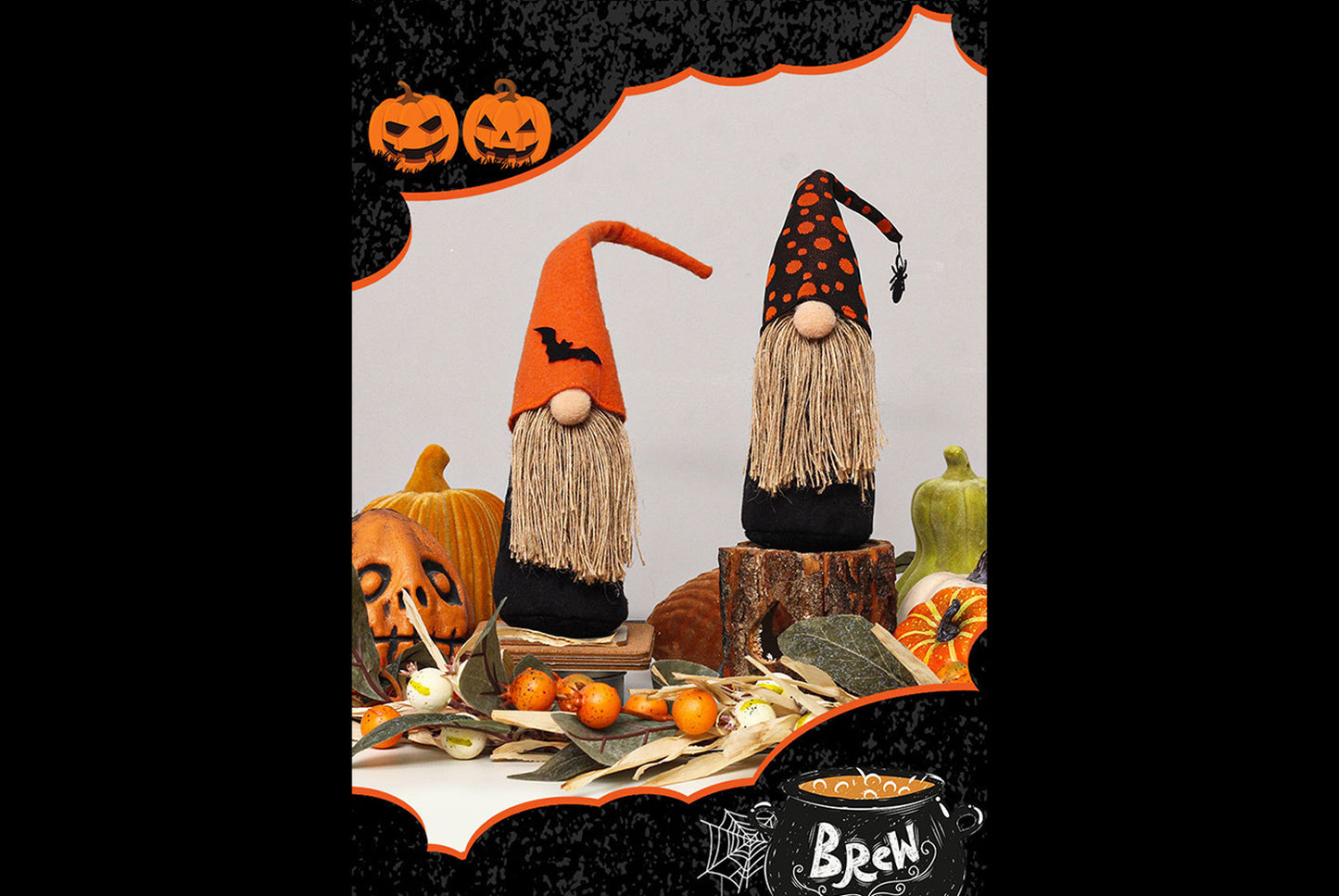 **Halloween Pumpkin Faceless Old Man Doll Ornament**