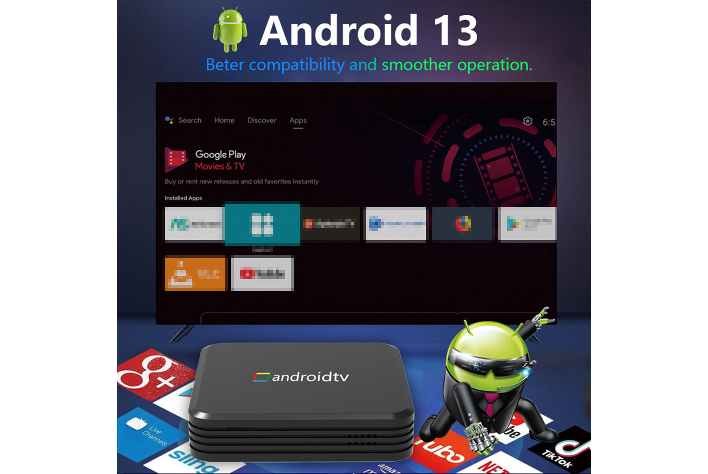 **Android TV 4K Internet Set-Top Box 8+128GB Edition**