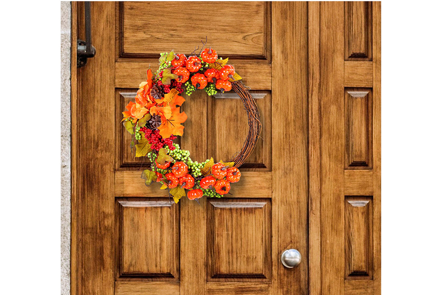 Autumn Pumpkin Vine Wreath Door Hanging Decoration