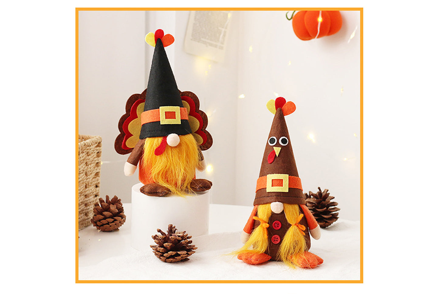 Harvest Festival Turkey Ornament - Cute Faceless Old Man Figure