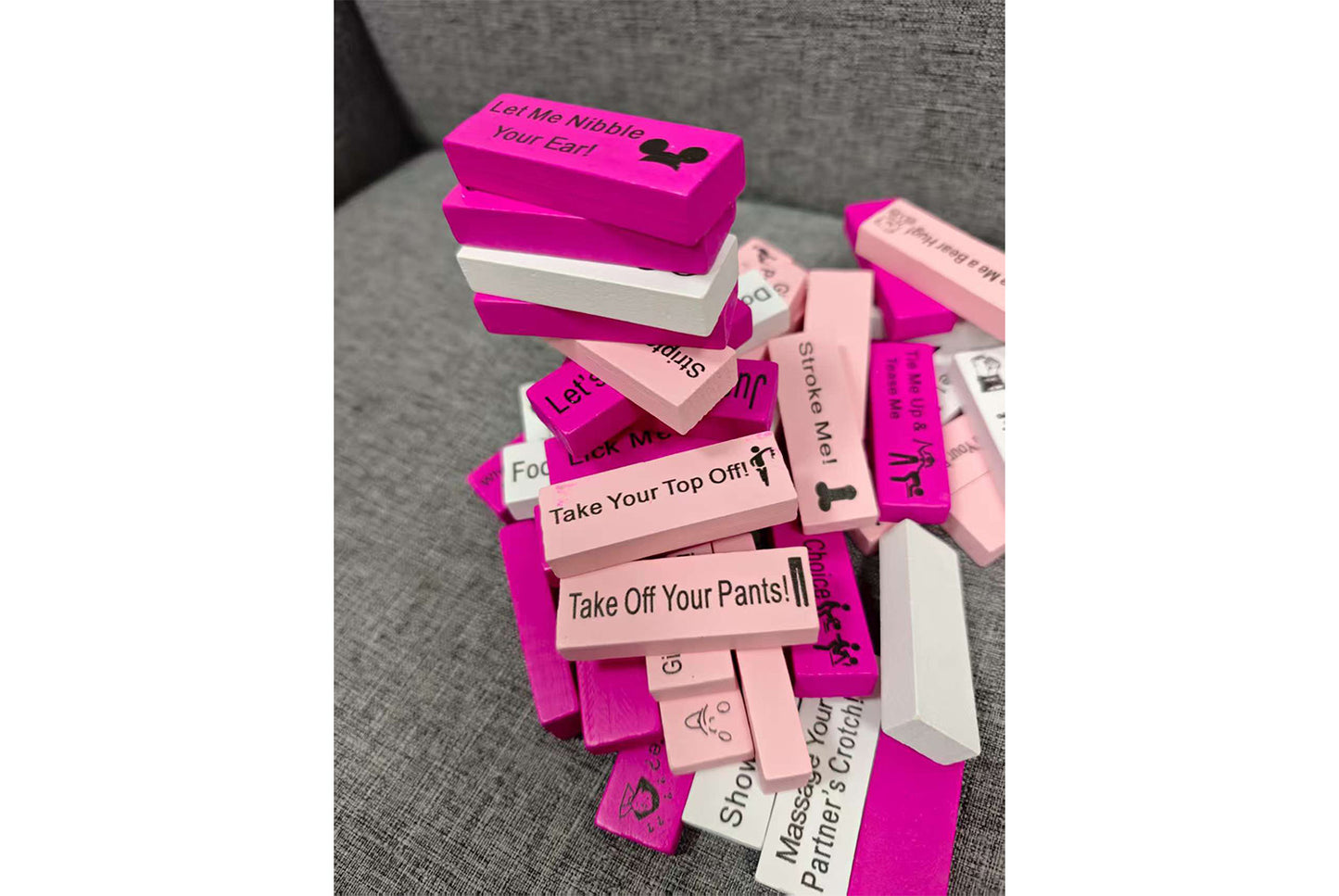 Wooden Jenga Tower Game (Three-Color English Blocks