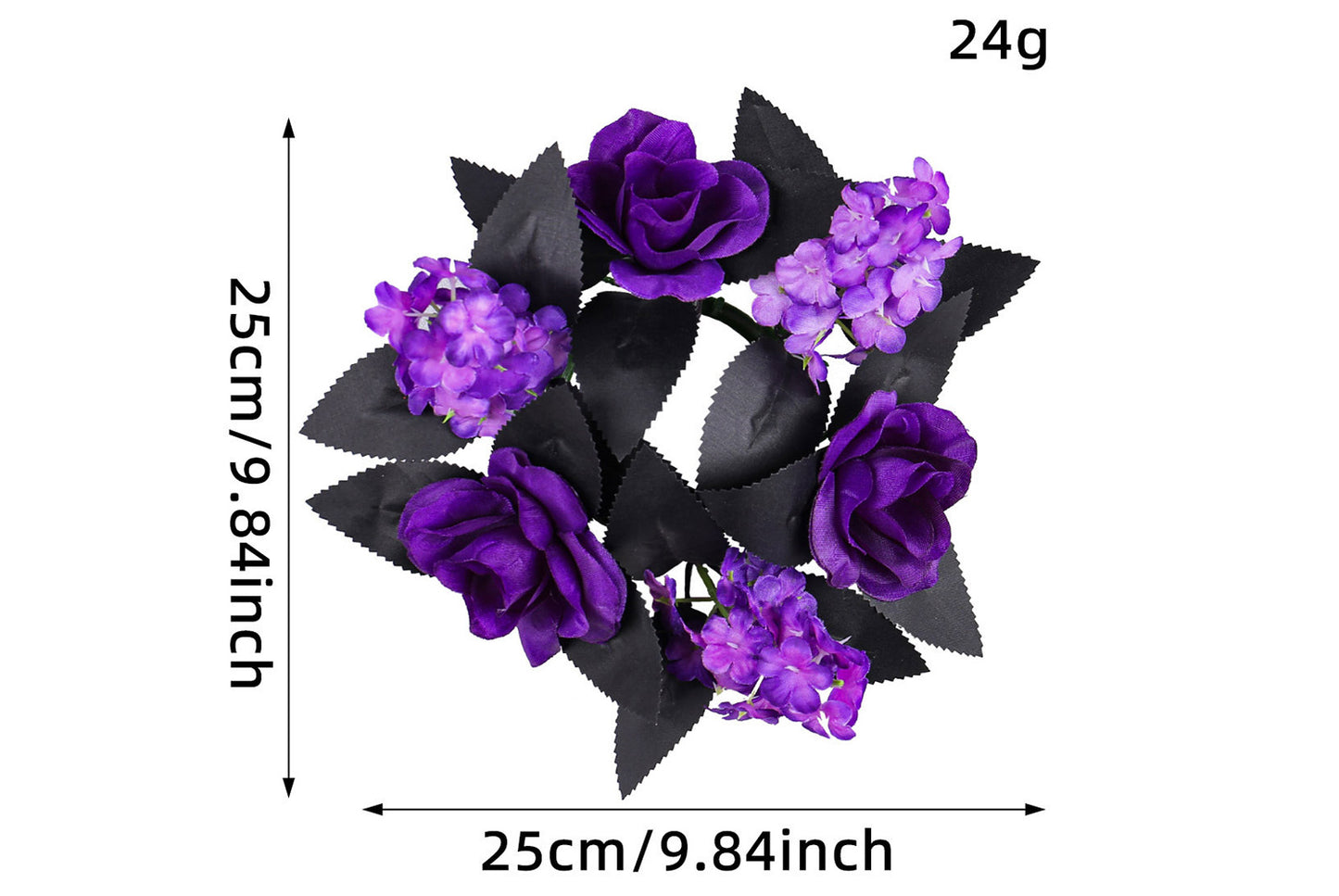 **Halloween Purple Rose Candle Garland Decoration**