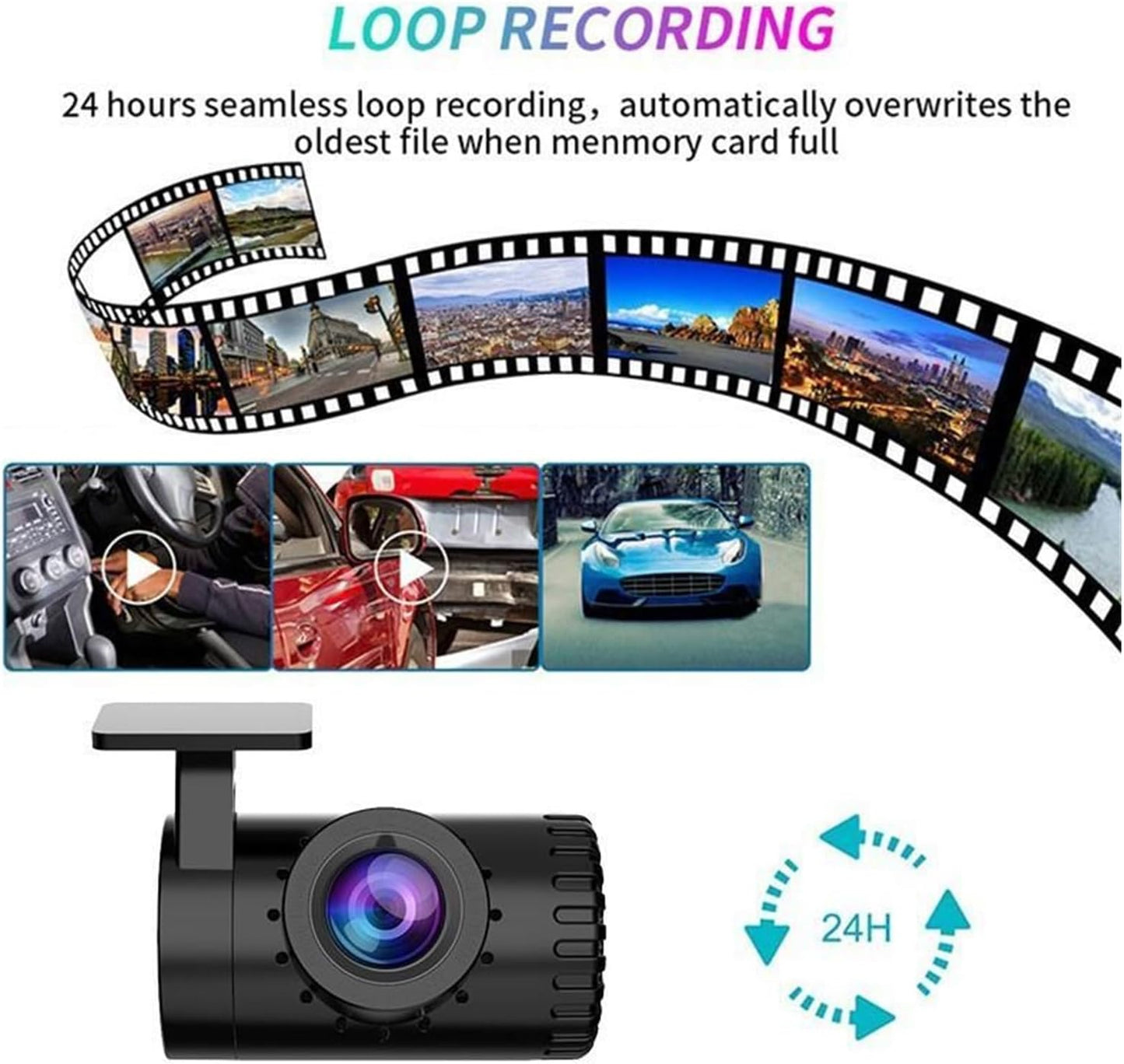 Hidden Wi-Fi Car DVR with HD Night Vision & APP Connectivity