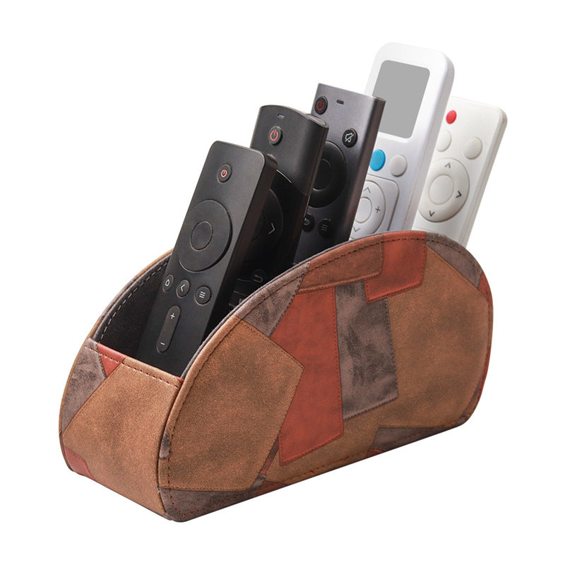 PU Leather Remote Control Organizer