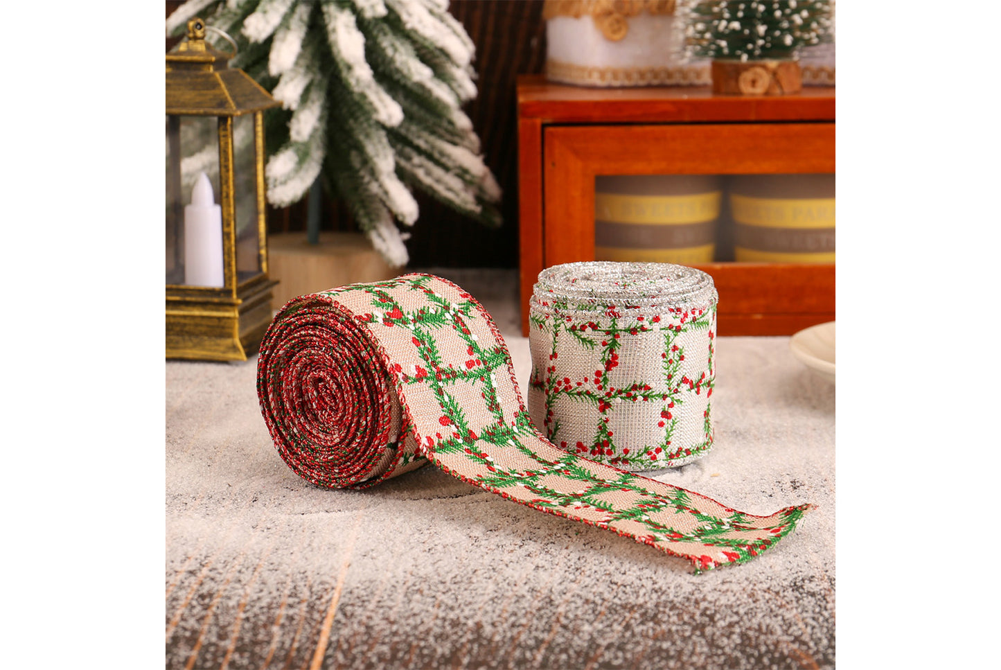 Christmas Plaid Ribbon Roll - Gift Wrapping Decorative Ribbon