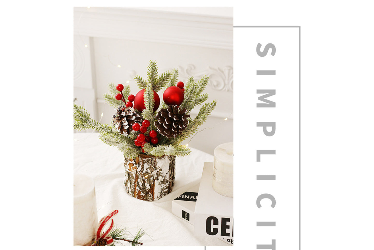 **25cm Flocked PE Simulated Mini Christmas Tree Ornament**