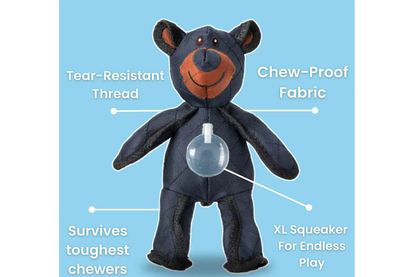 Mighty Bear Bite-Resistant Dog Squeaky Toy
