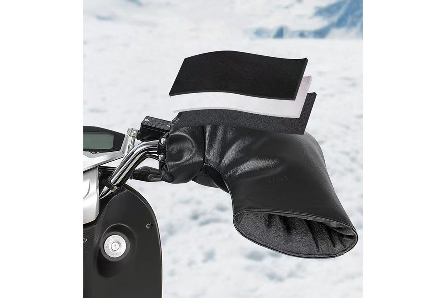 Winter Electric Motorcycle Thickened Waterproof Handlebar Covers