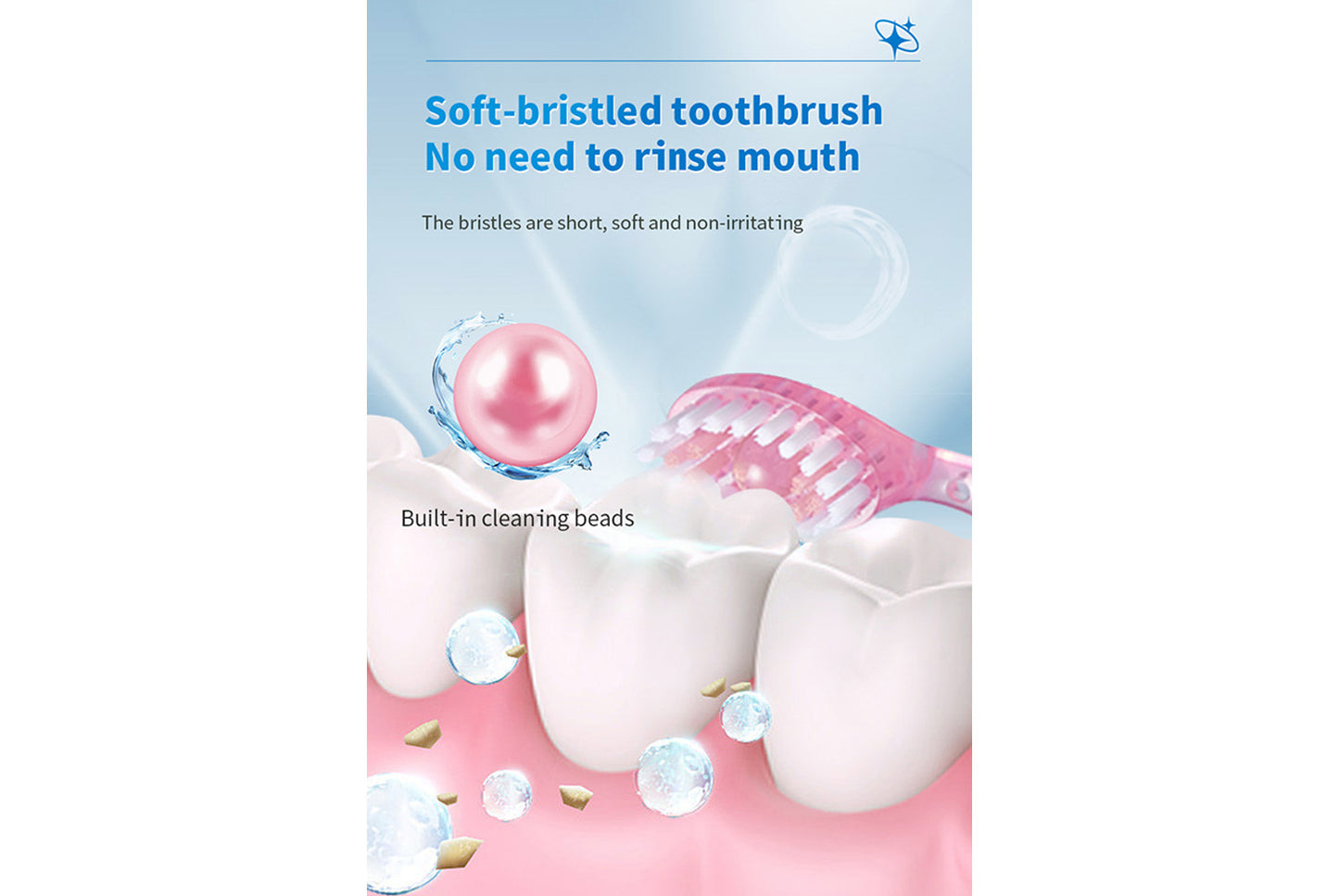 Blasting bead toothbrush portable package
