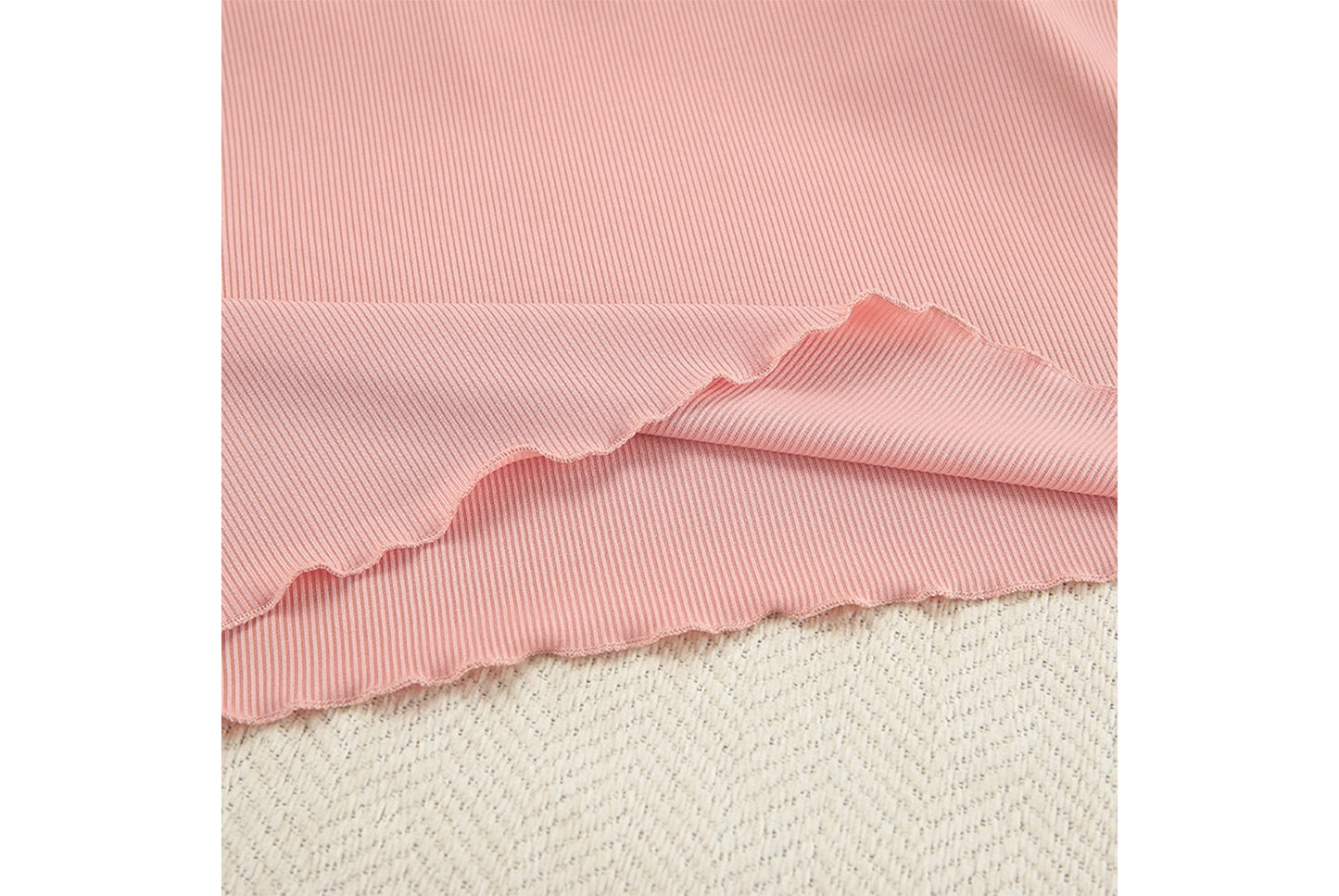 Girl-Style Knitted Midriff-Baring Pajama Set